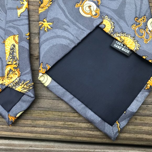 Gold City Tie Handmade Men Tie Neck Tie 100% Silk - Picture 5 of 9